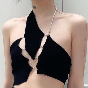Rui Halter Neck Top in Onyx